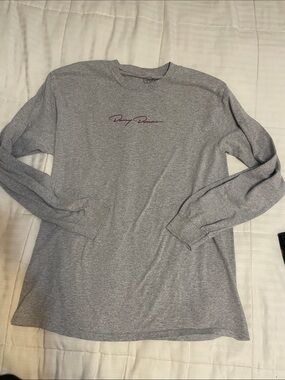 Grey Long Sleeve Kids Tee with Script Logo
